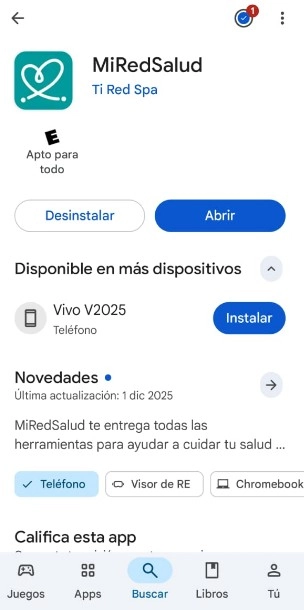 Descarga de app miredsalud